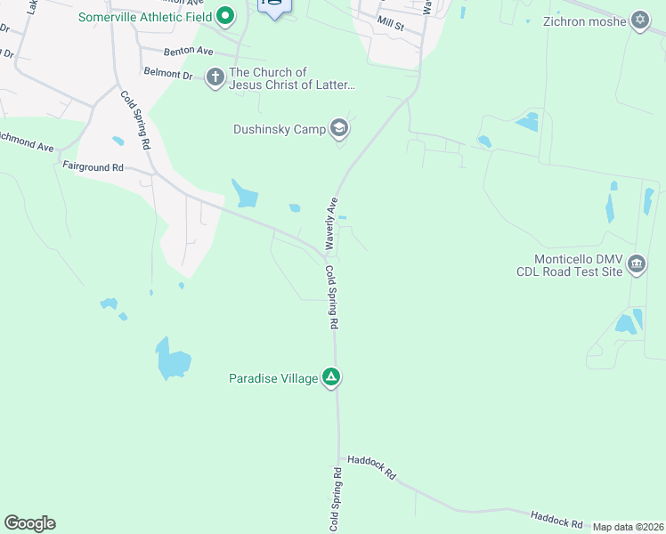 map of restaurants, bars, coffee shops, grocery stores, and more near 6 Yellow Park Drive in Monticello