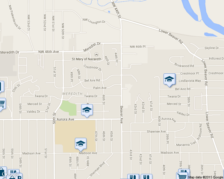 map of restaurants, bars, coffee shops, grocery stores, and more near 4430 Palm Avenue in Des Moines