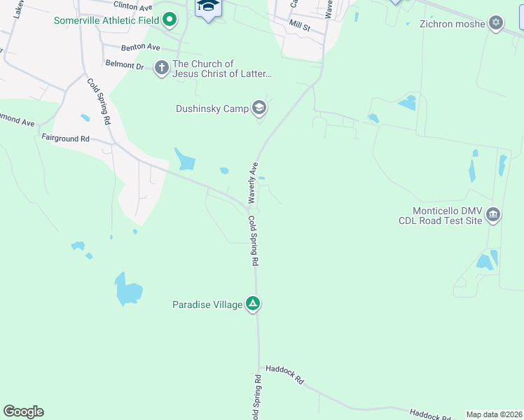 map of restaurants, bars, coffee shops, grocery stores, and more near 6 Yellow Park Drive in Monticello