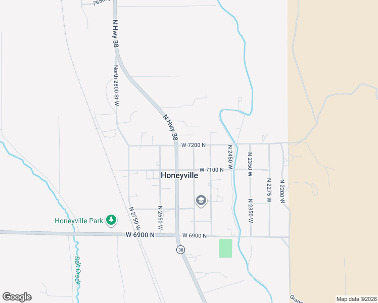 map of restaurants, bars, coffee shops, grocery stores, and more near 7033 North 2550 West in Honeyville