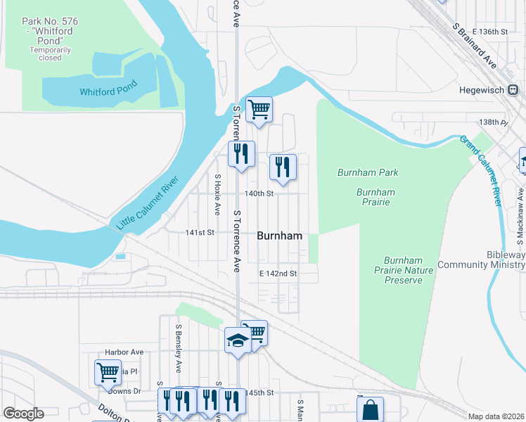 map of restaurants, bars, coffee shops, grocery stores, and more near 14025 South Saginaw Avenue in Chicago