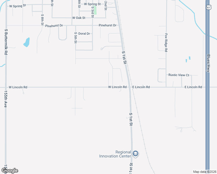 map of restaurants, bars, coffee shops, grocery stores, and more near 343 West Lincoln Road in Eldridge