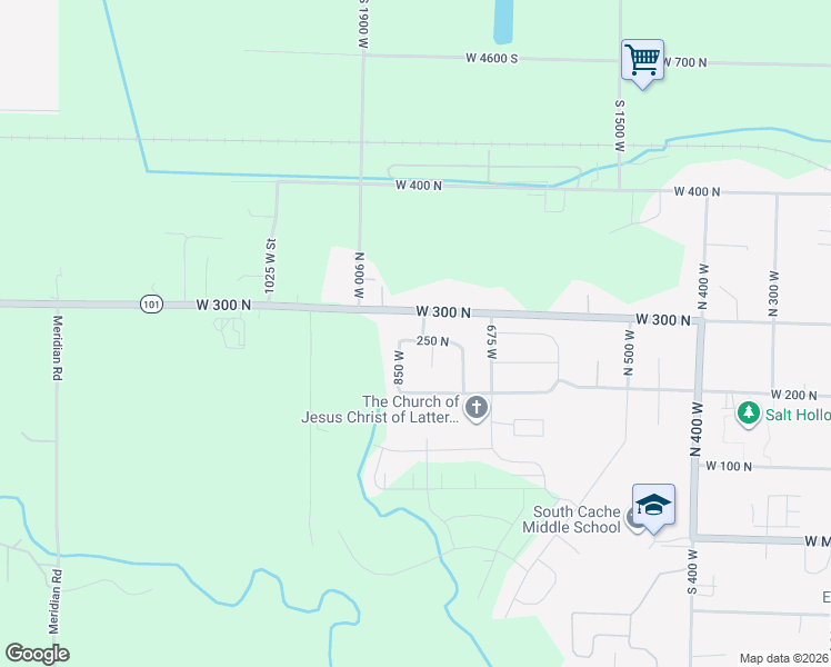 map of restaurants, bars, coffee shops, grocery stores, and more near 840 250 North in Hyrum