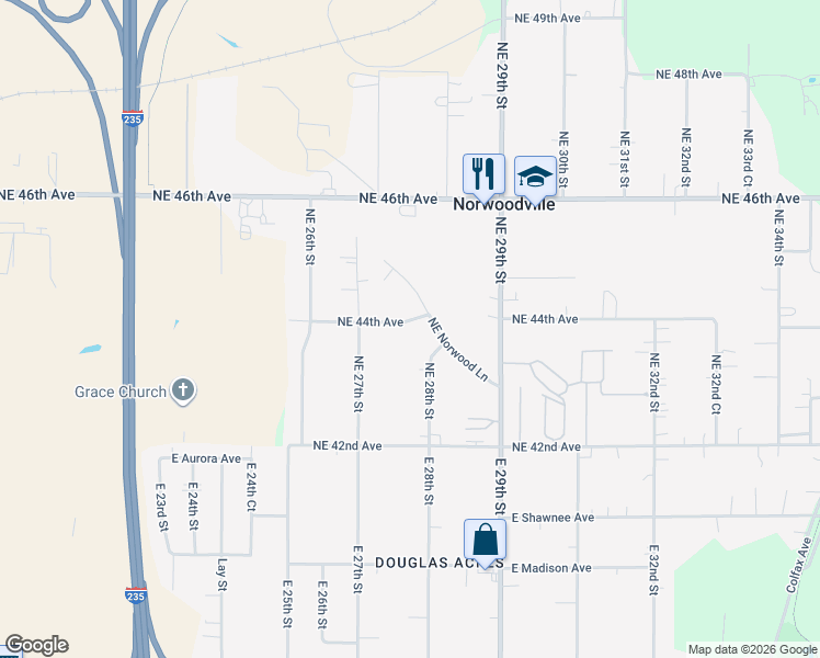 map of restaurants, bars, coffee shops, grocery stores, and more near 2789 Northeast Norwood Lane in Des Moines