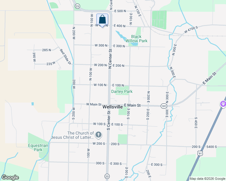 map of restaurants, bars, coffee shops, grocery stores, and more near 60 North Center Street in Wellsville