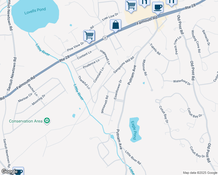 map of restaurants, bars, coffee shops, grocery stores, and more near 20 Truman Lane in Barnstable