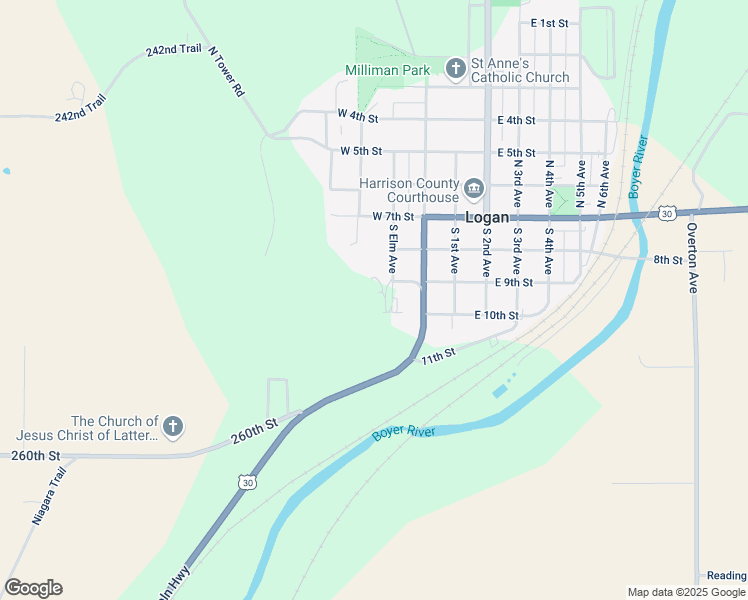map of restaurants, bars, coffee shops, grocery stores, and more near 314 South Elm Avenue in Logan