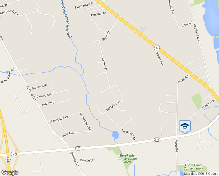 map of restaurants, bars, coffee shops, grocery stores, and more near 21 Forsythia Lane in Westport