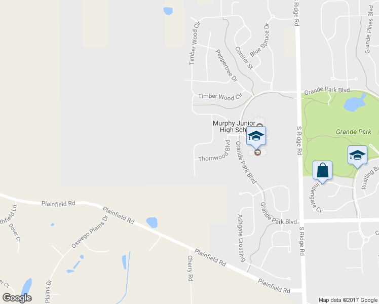 map of restaurants, bars, coffee shops, grocery stores, and more near 13232 Wildwood Place in Plainfield