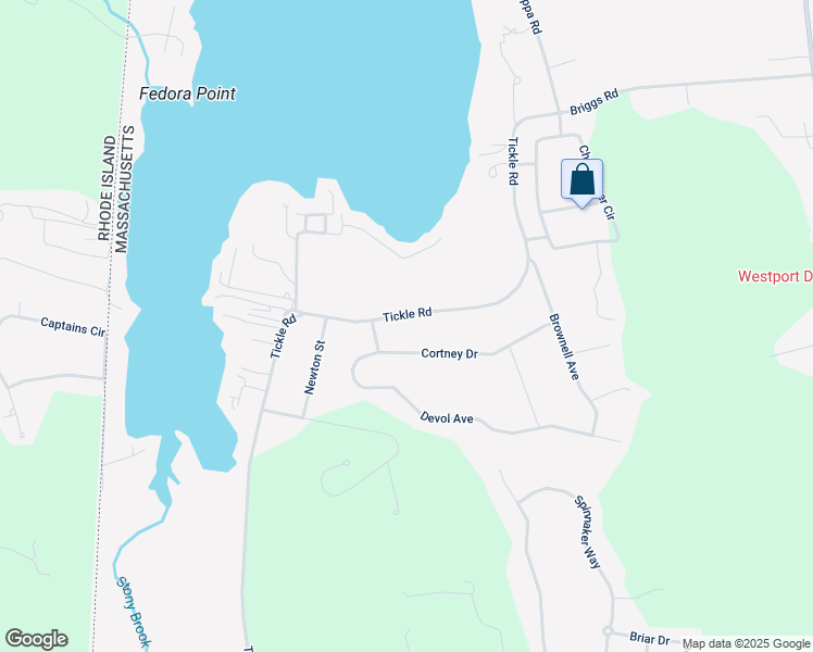 map of restaurants, bars, coffee shops, grocery stores, and more near 142 Tickle Road in Westport