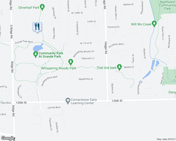 map of restaurants, bars, coffee shops, grocery stores, and more near 26320 Whispering Woods Circle in Plainfield