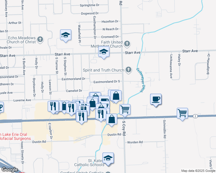 map of restaurants, bars, coffee shops, grocery stores, and more near 619 Hermitage Court in Oregon