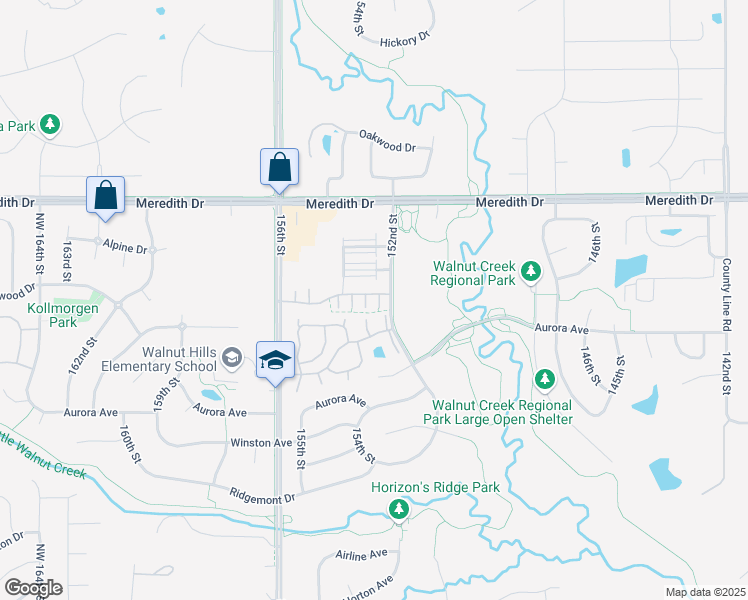 map of restaurants, bars, coffee shops, grocery stores, and more near 4241 153rd Street in Urbandale