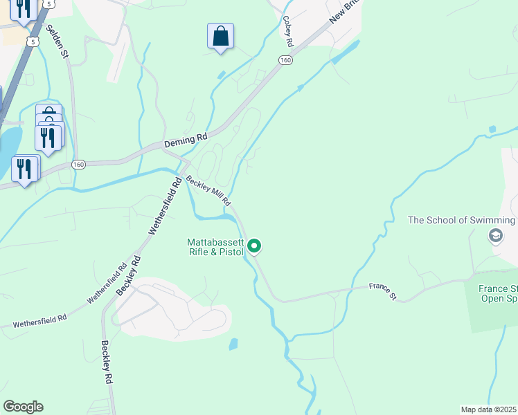 map of restaurants, bars, coffee shops, grocery stores, and more near 155 Beckley Mill Road in Berlin