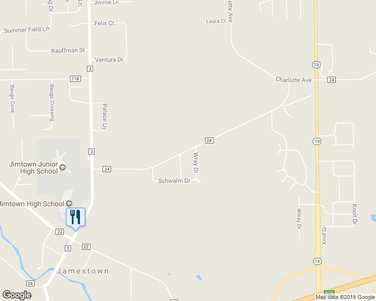map of restaurants, bars, coffee shops, grocery stores, and more near 28545 County Road 24 in Elkhart
