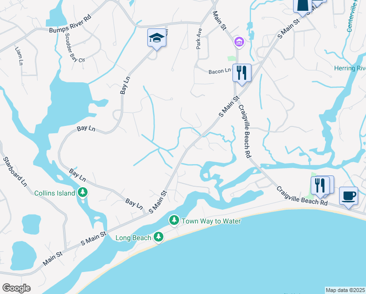 map of restaurants, bars, coffee shops, grocery stores, and more near 530 South Main Street in Barnstable