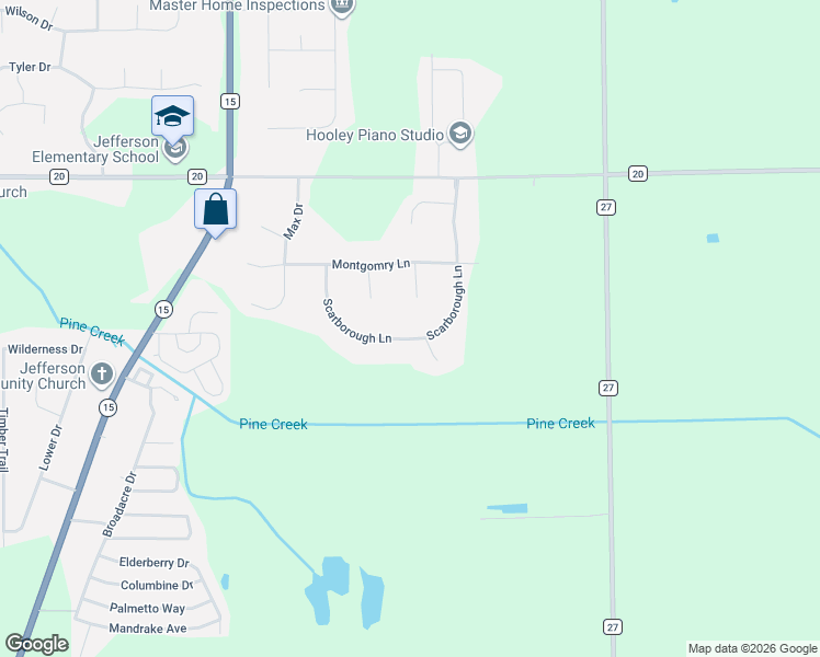 map of restaurants, bars, coffee shops, grocery stores, and more near 58762 Dunstin Court in Goshen