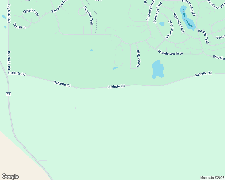 map of restaurants, bars, coffee shops, grocery stores, and more near 1701 Sublette Road in Sublette