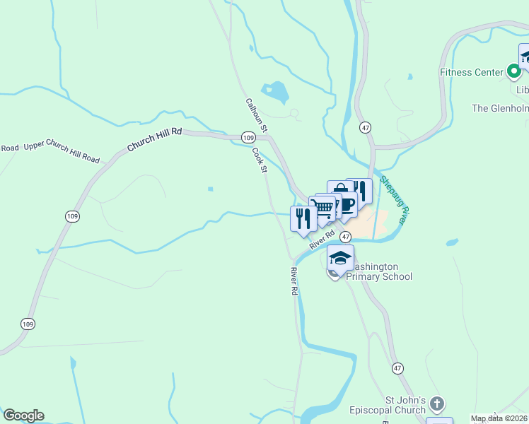 map of restaurants, bars, coffee shops, grocery stores, and more near 19 Cook Street in Washington