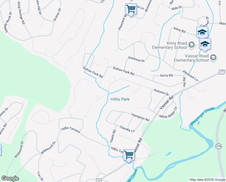 map of restaurants, bars, coffee shops, grocery stores, and more near 118 Autumn Drive in Poughkeepsie