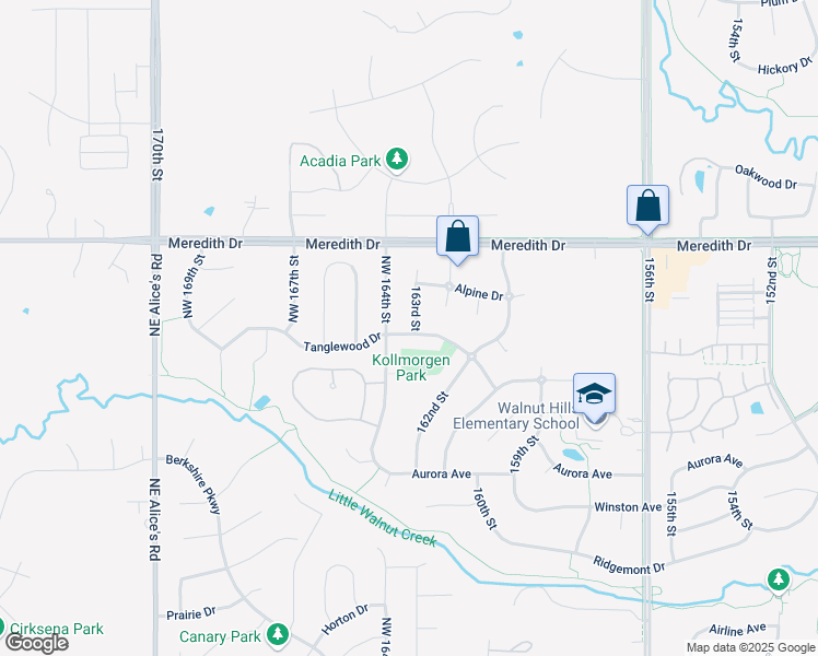 map of restaurants, bars, coffee shops, grocery stores, and more near 4400 163rd Street in Urbandale