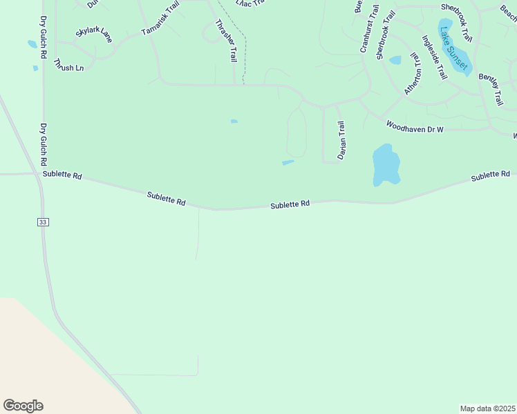 map of restaurants, bars, coffee shops, grocery stores, and more near 1701 Sublette Road in Sublette