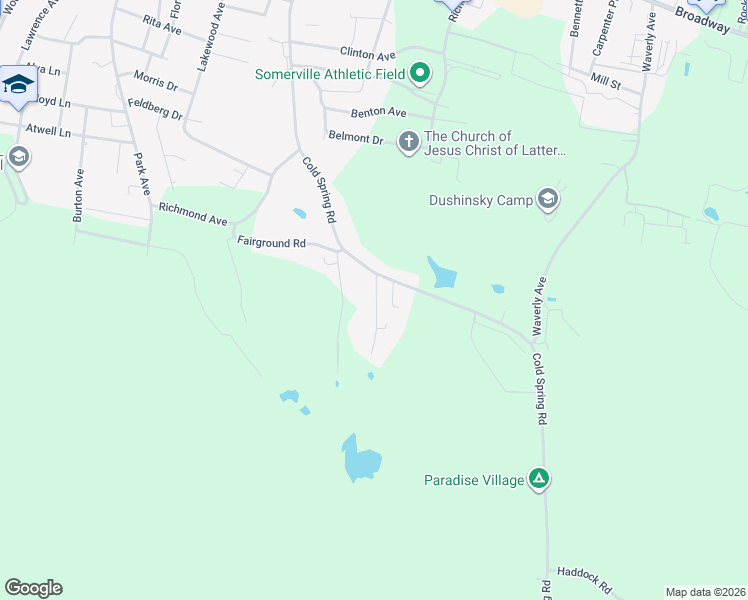 map of restaurants, bars, coffee shops, grocery stores, and more near 107 Cold Spring Road in Monticello