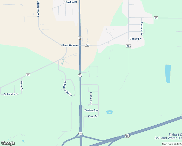 map of restaurants, bars, coffee shops, grocery stores, and more near 58742 Vista Boulevard in Elkhart