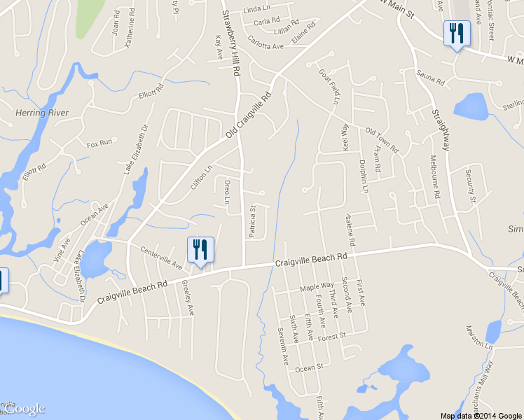 map of restaurants, bars, coffee shops, grocery stores, and more near 47 Priscilla Lane in Barnstable