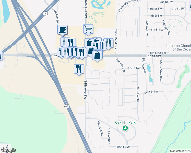 map of restaurants, bars, coffee shops, grocery stores, and more near 31 Chestnut Lane in Altoona