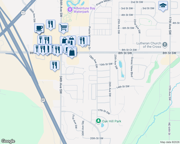 map of restaurants, bars, coffee shops, grocery stores, and more near 2846 Ithica Court in Altoona