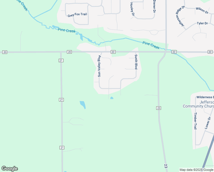 map of restaurants, bars, coffee shops, grocery stores, and more near 19657 Sun Valley Boulevard in Goshen
