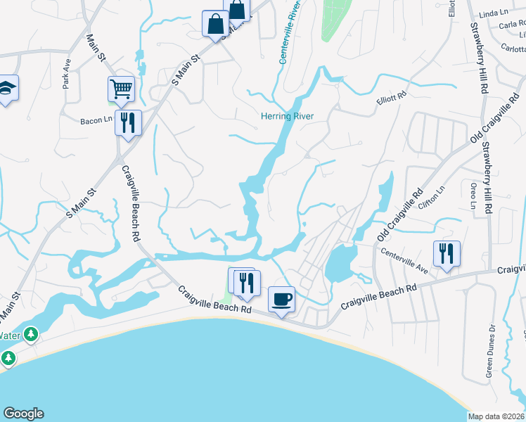 map of restaurants, bars, coffee shops, grocery stores, and more near 498 Elliott Road in Barnstable