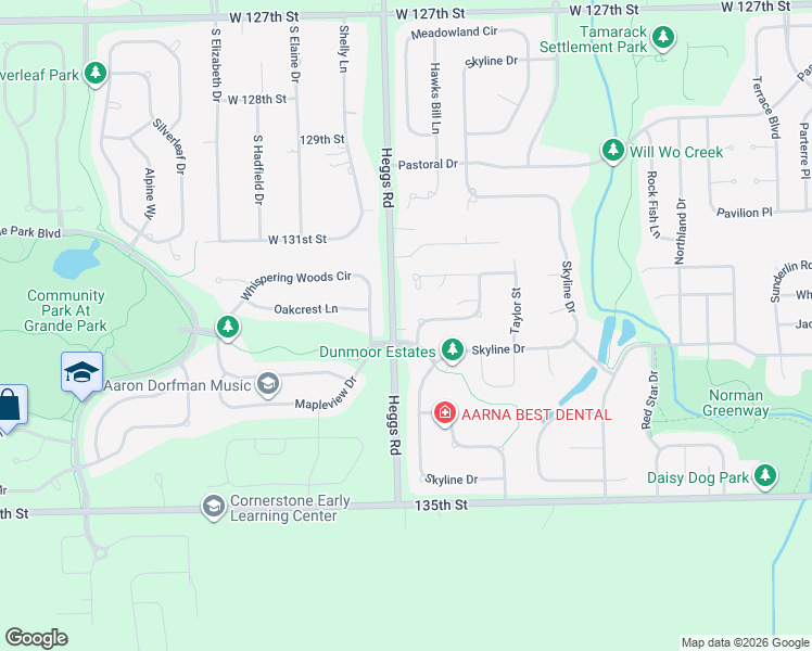 map of restaurants, bars, coffee shops, grocery stores, and more near 13211 Heggs Road in Plainfield