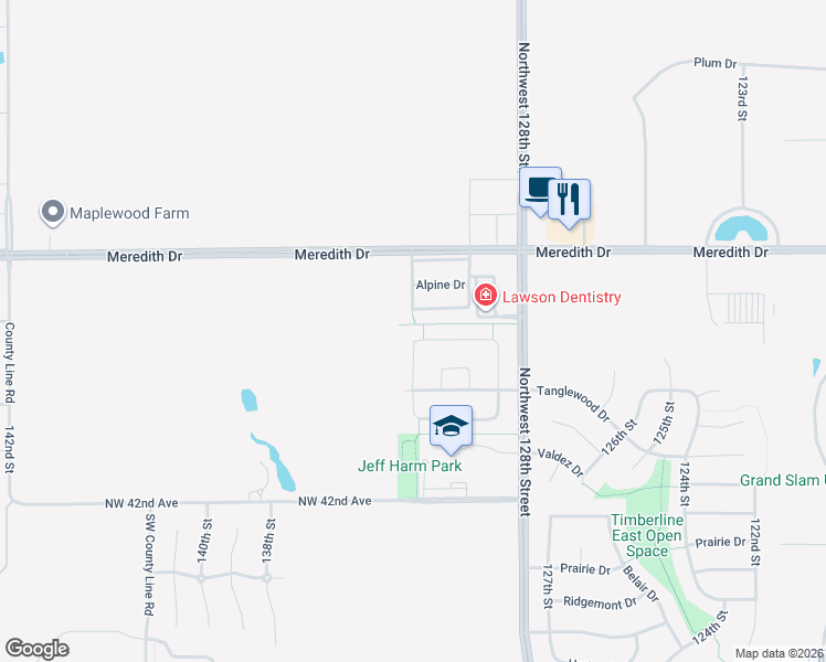 map of restaurants, bars, coffee shops, grocery stores, and more near 13105 Westbrook Drive in Urbandale