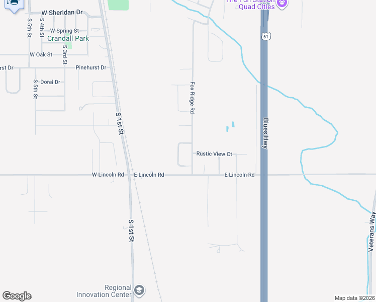 map of restaurants, bars, coffee shops, grocery stores, and more near 1510 Fox Ridge Rd in Eldridge