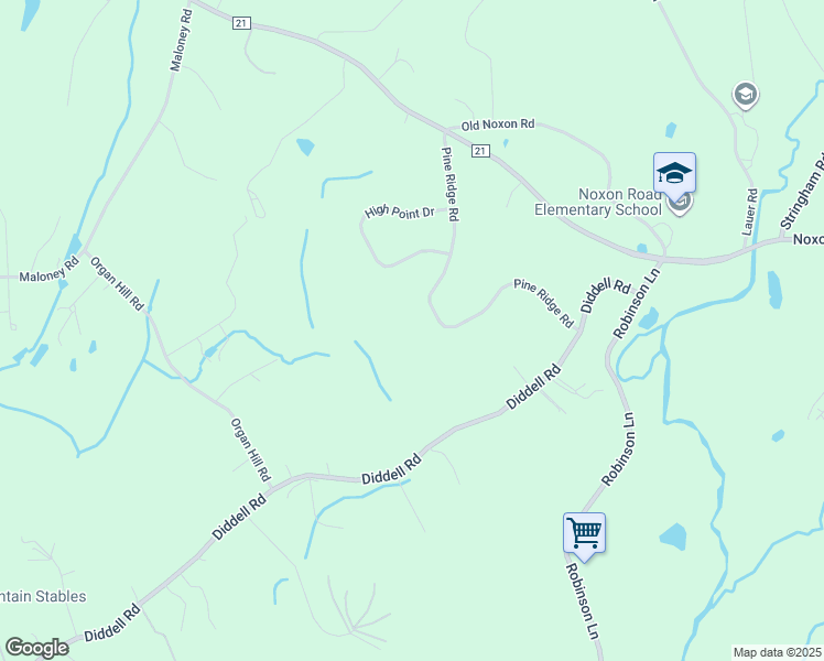 map of restaurants, bars, coffee shops, grocery stores, and more near 20 Pine Ridge Road in Poughkeepsie