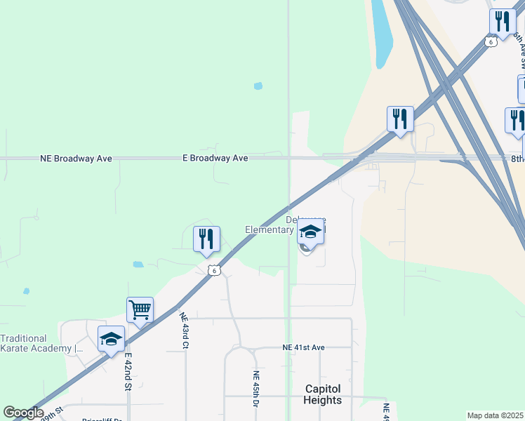 map of restaurants, bars, coffee shops, grocery stores, and more near in Polk County