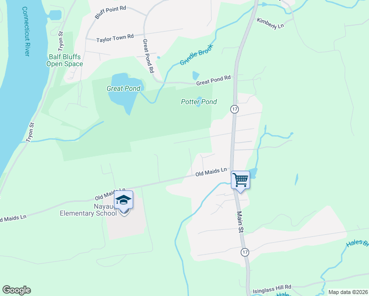 map of restaurants, bars, coffee shops, grocery stores, and more near 79 Old Maids Lane in Glastonbury