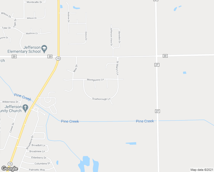 map of restaurants, bars, coffee shops, grocery stores, and more near 58736 Dunstin Court in Goshen