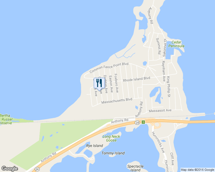 map of restaurants, bars, coffee shops, grocery stores, and more near 61 Dighton Avenue in Portsmouth
