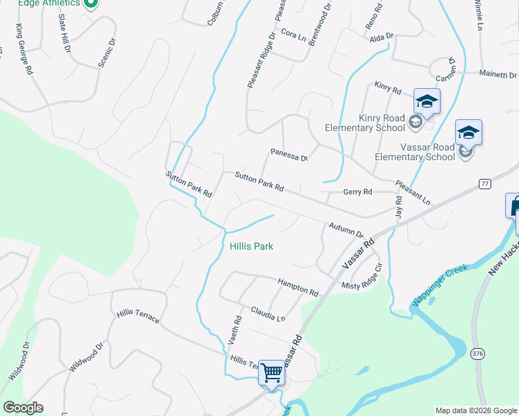 map of restaurants, bars, coffee shops, grocery stores, and more near 97 Autumn Drive in Poughkeepsie