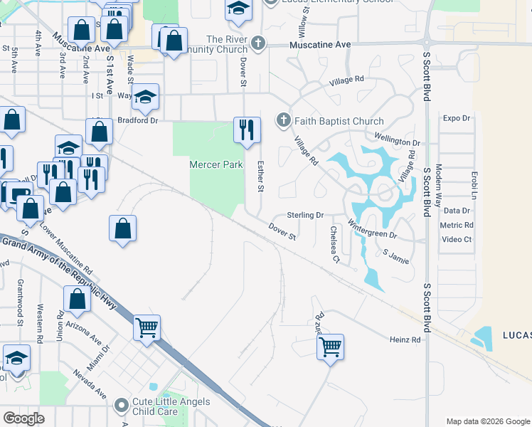 map of restaurants, bars, coffee shops, grocery stores, and more near 1721 Dover St in Iowa City