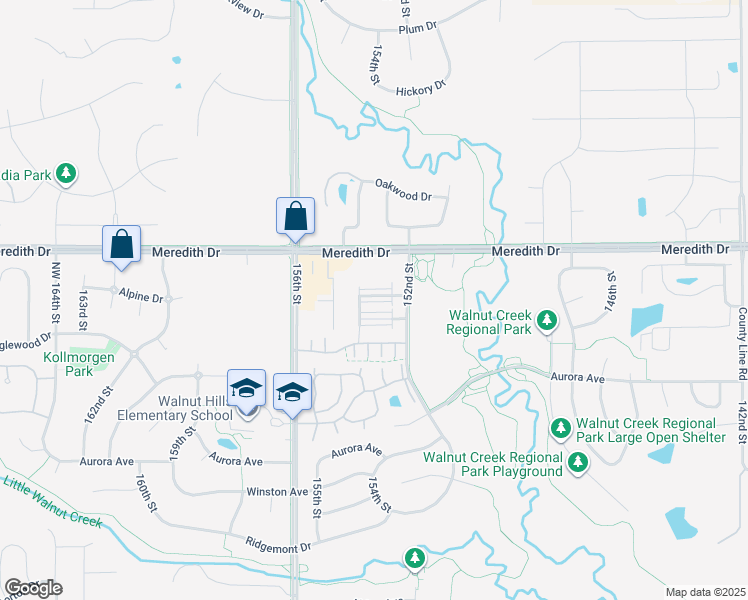 map of restaurants, bars, coffee shops, grocery stores, and more near 15220 Alpine Drive in Urbandale