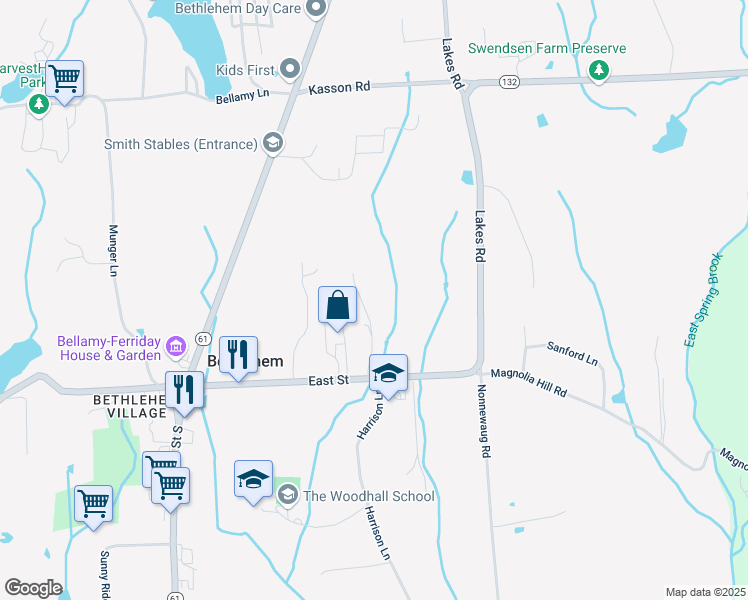 map of restaurants, bars, coffee shops, grocery stores, and more near 379 Hinman Road in Bethlehem