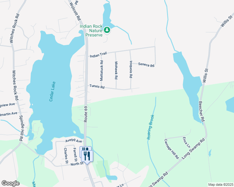 map of restaurants, bars, coffee shops, grocery stores, and more near 93 Tunxis Road in Bristol