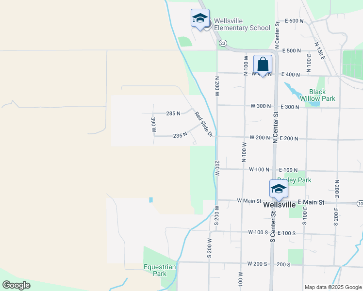 map of restaurants, bars, coffee shops, grocery stores, and more near 308 235 North in Wellsville
