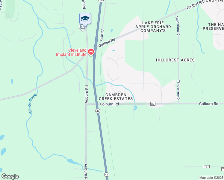 map of restaurants, bars, coffee shops, grocery stores, and more near 8350 Cambden Crossing Way in Painesville