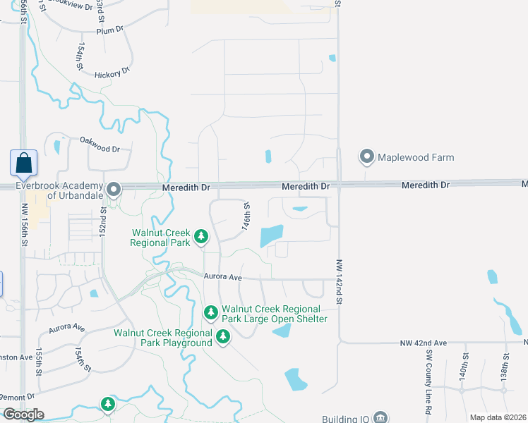 map of restaurants, bars, coffee shops, grocery stores, and more near 14527 Alpine Drive in Urbandale