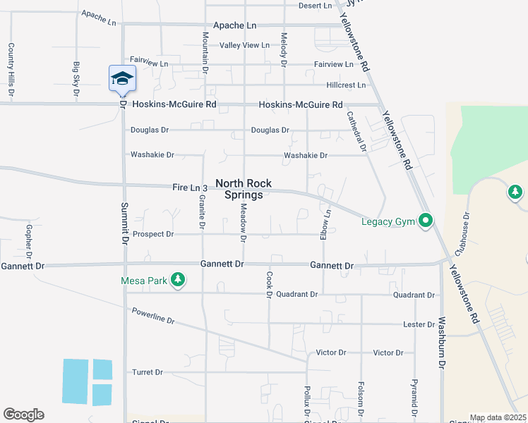 map of restaurants, bars, coffee shops, grocery stores, and more near 217 Fire Ln 3 in Rock Springs